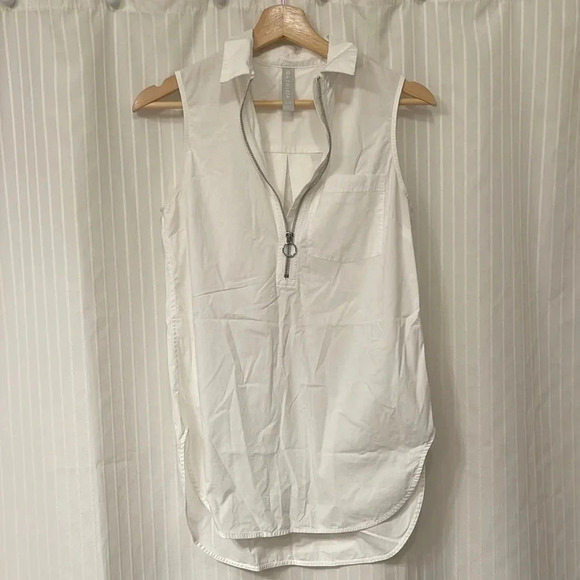 Athleta - Uptown Shell - White Sleeveless Blouse - Half Zip - Size XXS - Picture 4 of 11
